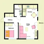 Candy-colored Two-room With Sweet Views